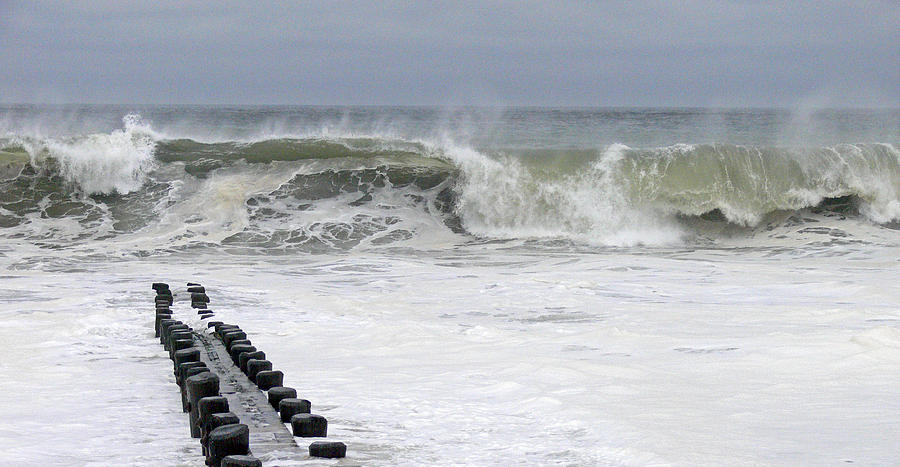 Wave Photograph - Surf Crash at Bay Head by Tom LoPresti