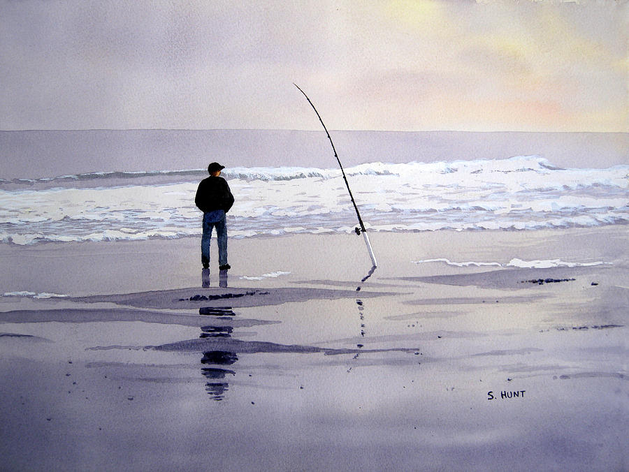 Surf Fishing Painting by Shirley Braithwaite Hunt