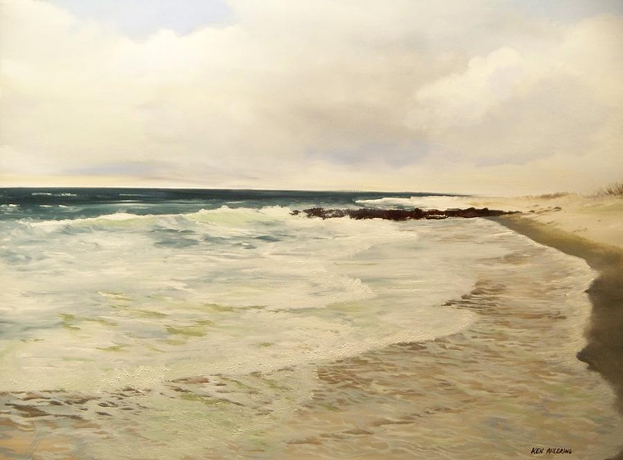 Seascape Painting - Surf Lace by Ken Ahlering