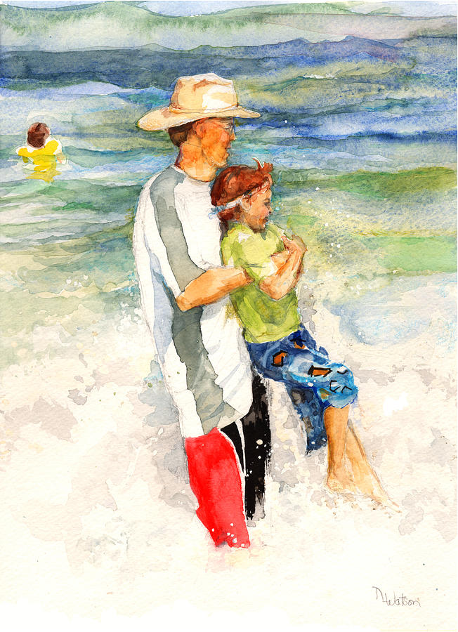 Surf Play Painting by Nancy Watson