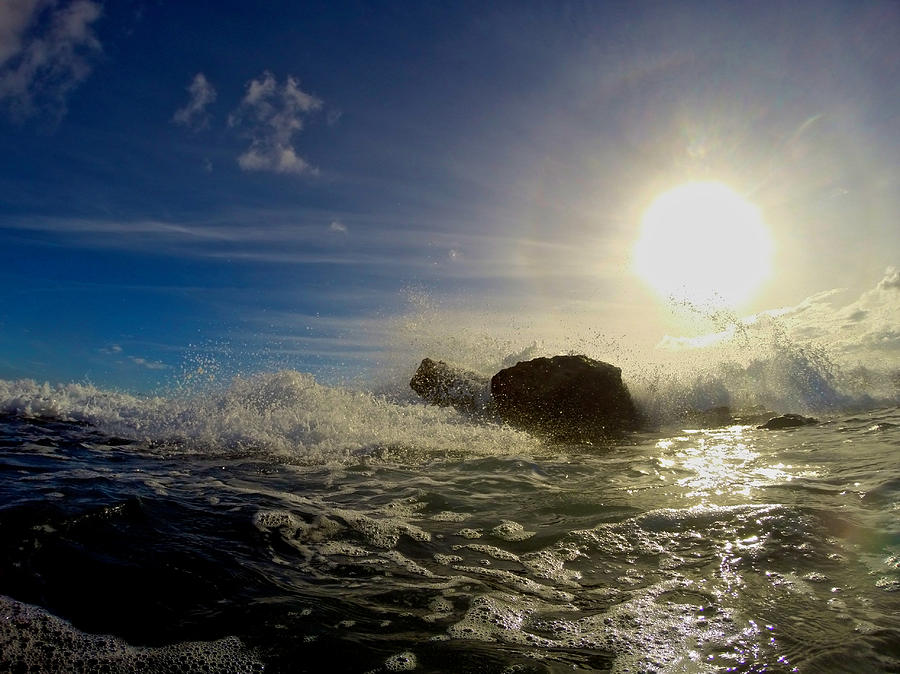 Surf Setting Sun Photograph by Steven Lapkin
