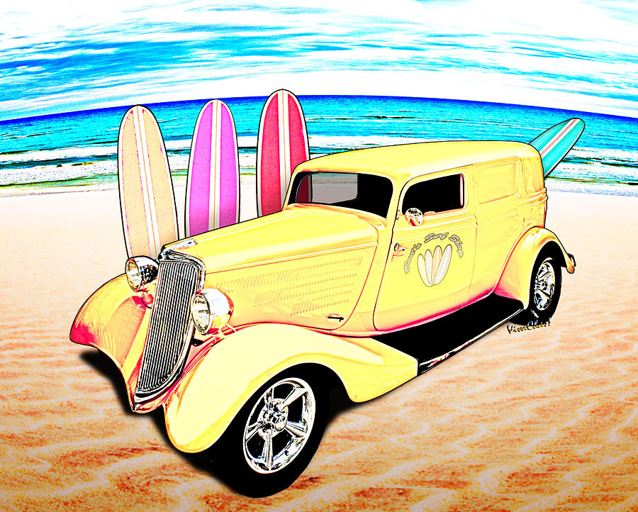 Surf Shop Sedan Delivery Rod Padre Island Photograph by Chas Sinklier