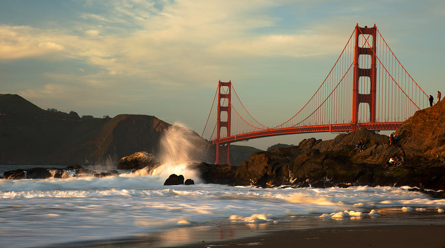 Surf Spray at the Golden Gate Bridge Photograph by Josephine Buschman