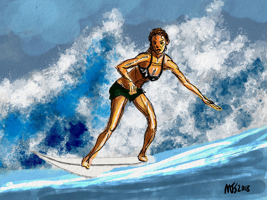 Surf The Blue Digital Art by Michael Kallstrom
