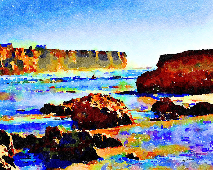Portugal Painting - Surf the Headlands by Angela Treat Lyon