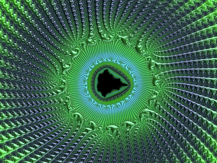 Green Abstract Digital Art - Surface of Sorrow Abstract Mandelbrot Fractal by Georgiana Romanovna