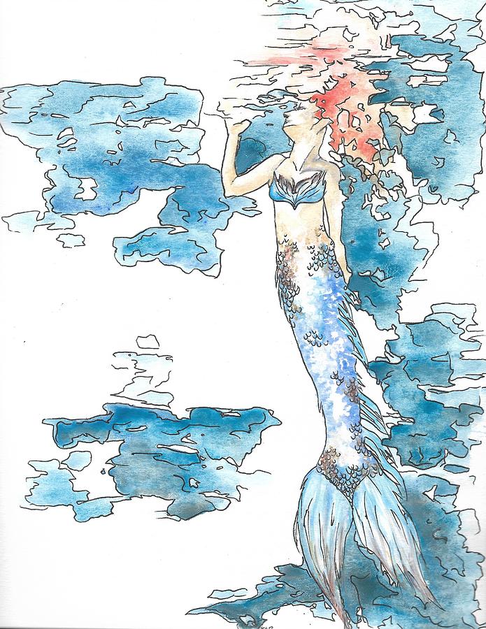 Surfacing Mermaid Painting