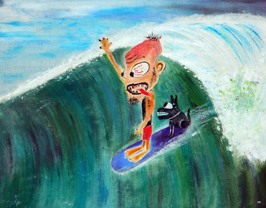 Surfdog Painting by Everette McMahan jr