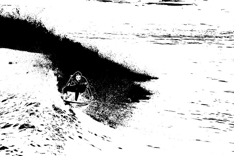 Sunset Digital Art - Surfer 5 by Carol Tsiatsios