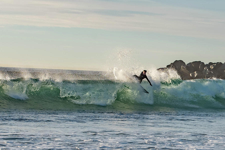 Surfer Carlsbad Jetty Photograph by Bruce Pritchett