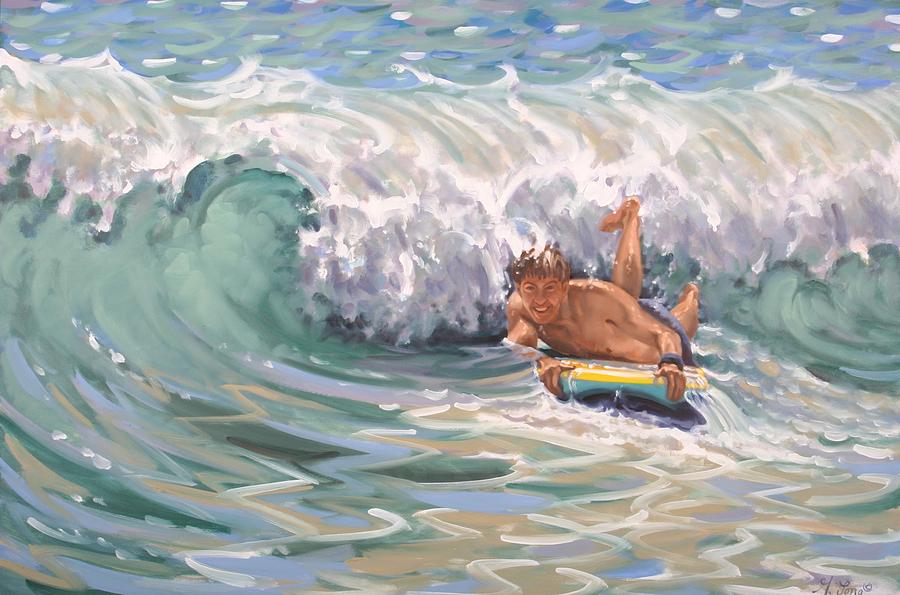 Surfer Painting by Gary M Long