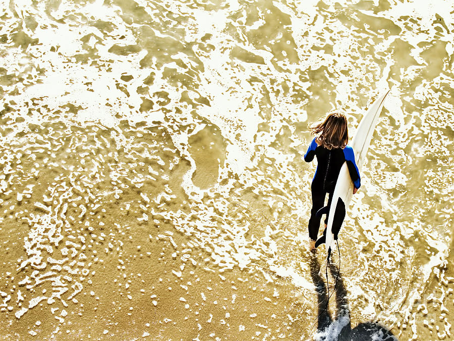 Summer Photograph - Surfer Girl At Swamis  by Sherry  Curry