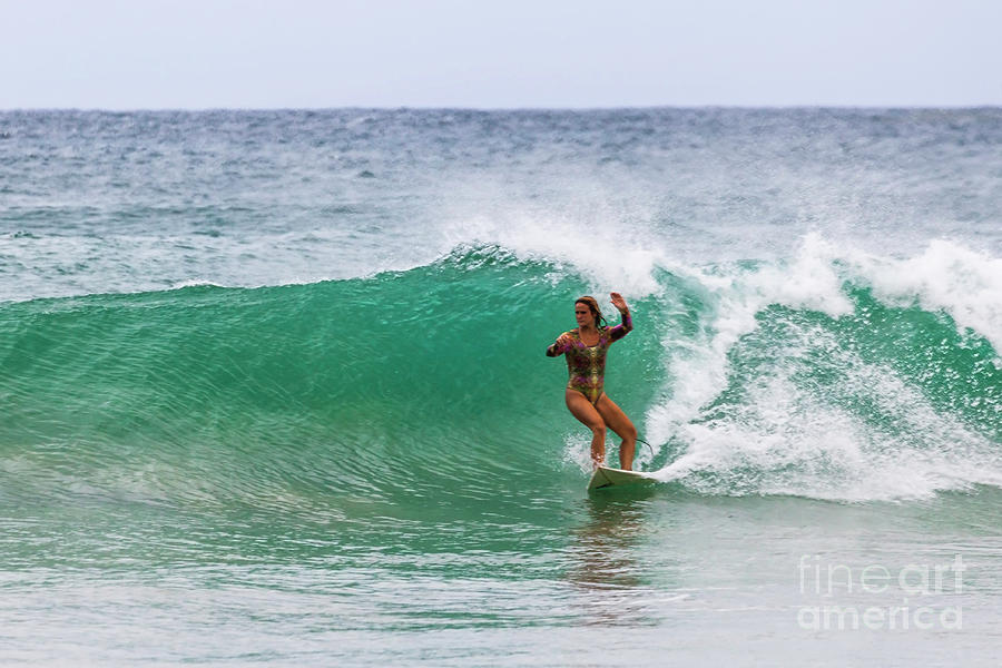 Surfer Girl Kealia Beach Kauai Hawaii Photograph By Daryl L Hunter