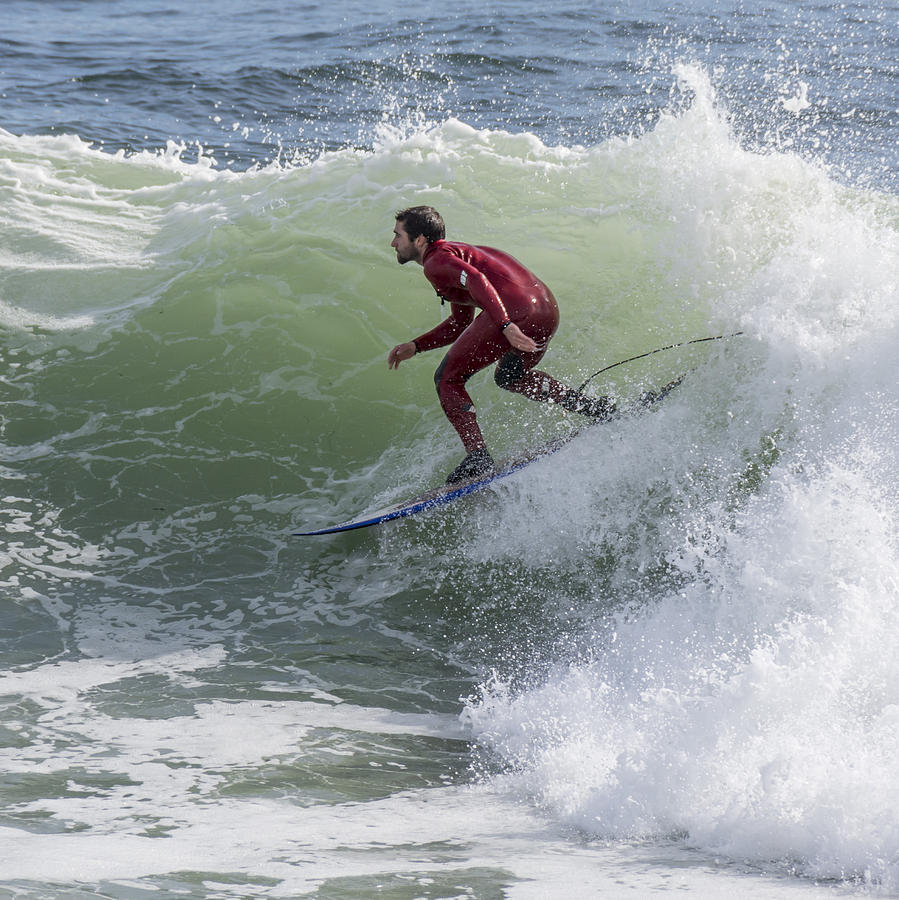 Sports Photograph - Surfer in Red by Bruce Frye