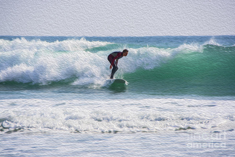 Surfer Oil Paint Effect Photograph by Chris Thaxter