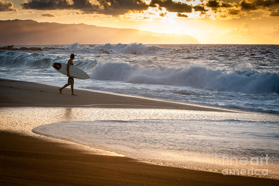 Surfer on Beach Photograph by Patti Schulze