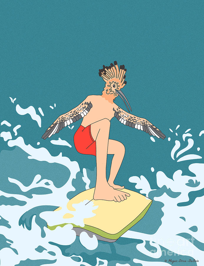 SurferBird Digital Art by Megan Dirsa-DuBois