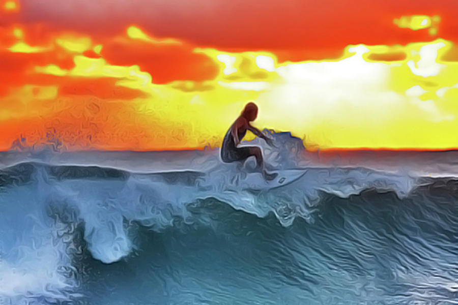 SurferKing Painting by Harry Warrick