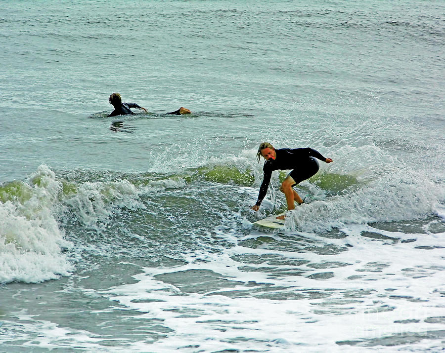 Surfers at Wabasso Photograph by D Hackett