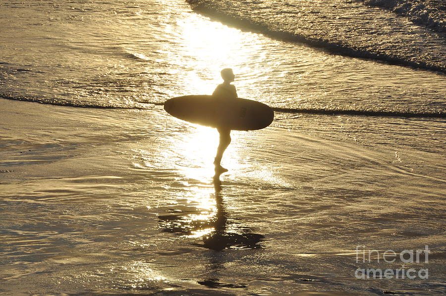 Surfers Last sunlight Photograph by Csilla Florida