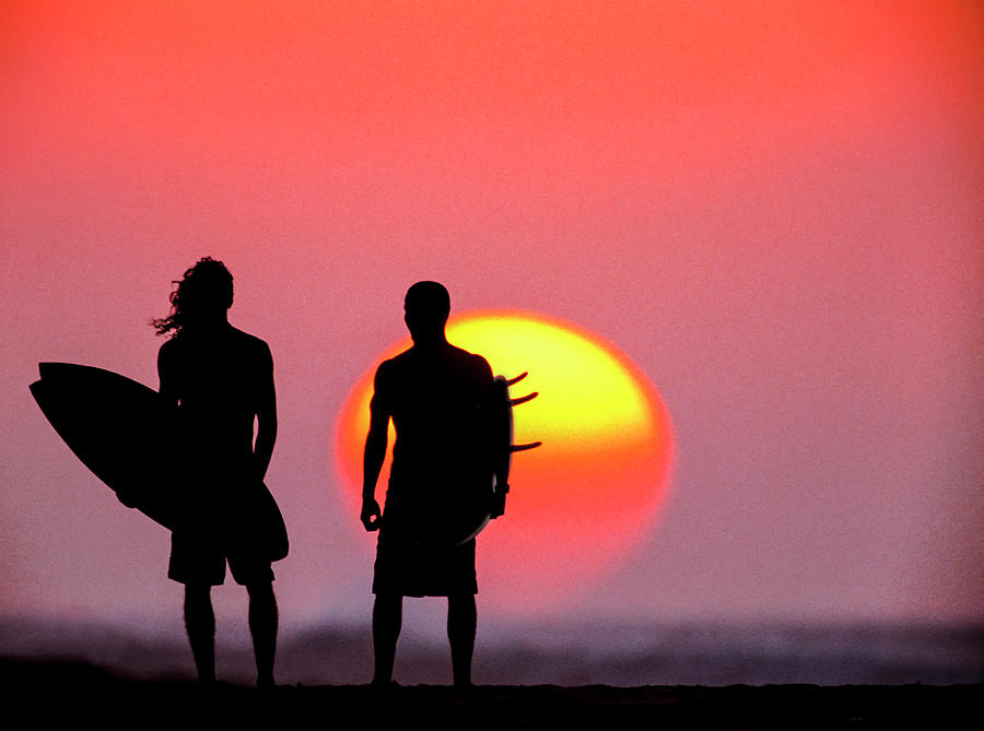 Beach Photograph - Surfers Sunset by Sean Davey