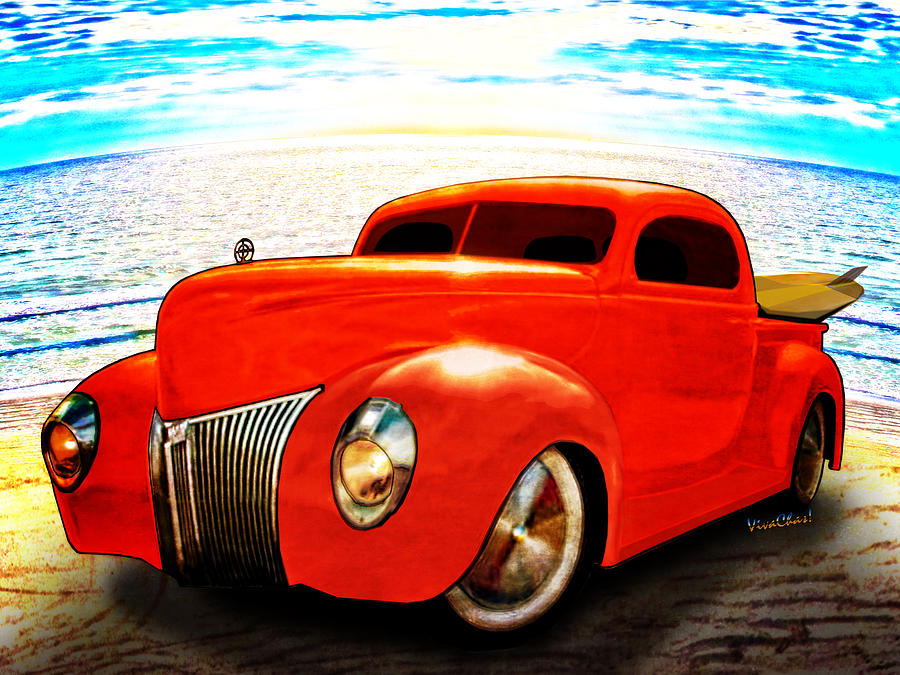 Surfin Forty Ford Pickup Photograph by Chas Sinklier