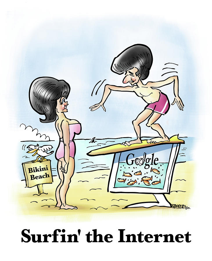 Surfin The Internet Digital Art by Mark Armstrong