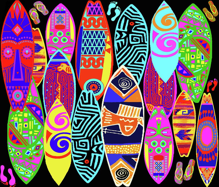 Surfin USA Digital Art by Vagabond Folk Art - Virginia Vivier