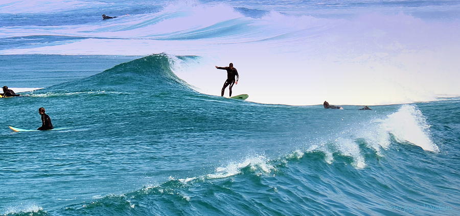 Surfing At Carmel Beach 2 Photograph by Joyce Dickens