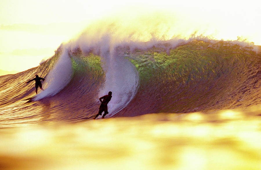 Gold Pipe Surfers Photograph by Sean Davey
