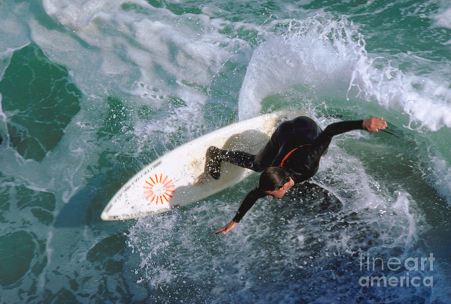 Surfing at Steamer Lane, Santa Cruz, California Photograph by Wernher Krutein