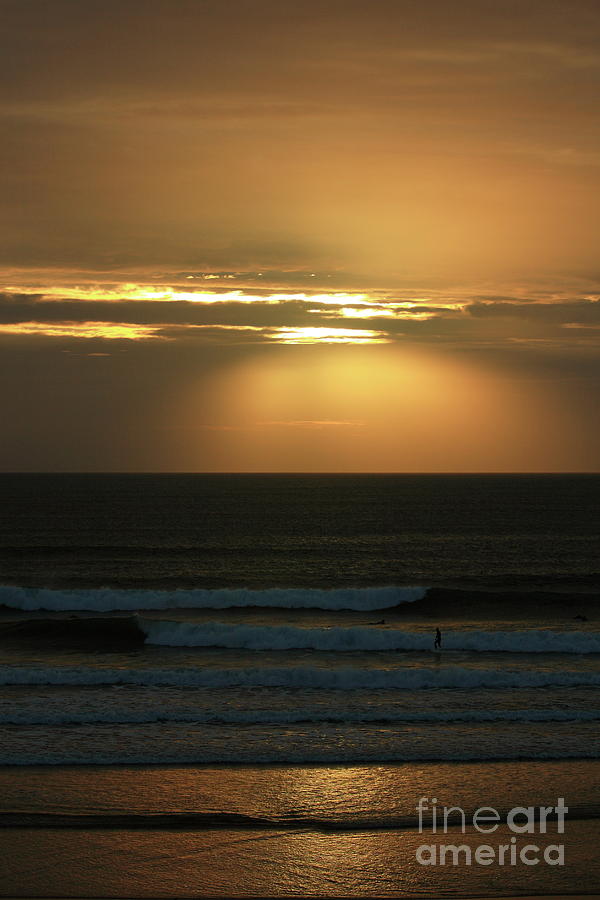 Surfing At Sunset Photograph