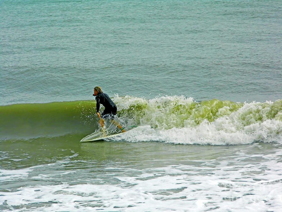 Surfing At Wabasso Photograph by D Hackett
