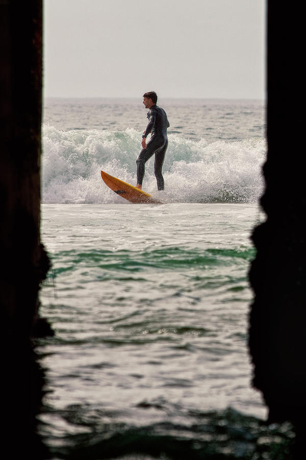 Surfing by the Pier Photograph by Nicole Swanger