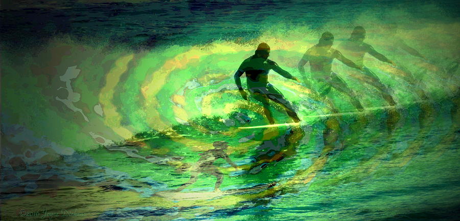 Surfing For The Gold Abstract Photograph by Joyce Dickens