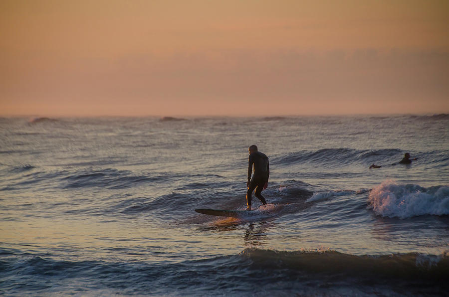 Surfing in New Jersey - Ocean City Photograph by Bill Cannon