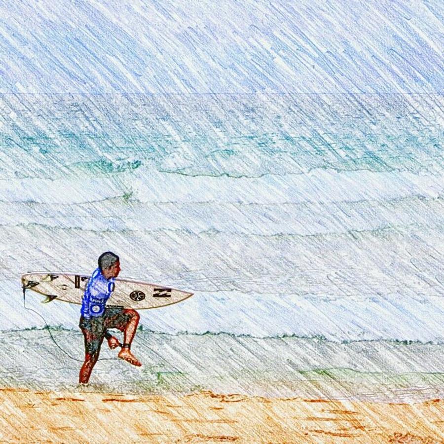 Skyblue Photograph - Surfer In Aus by Daisuke Kondo