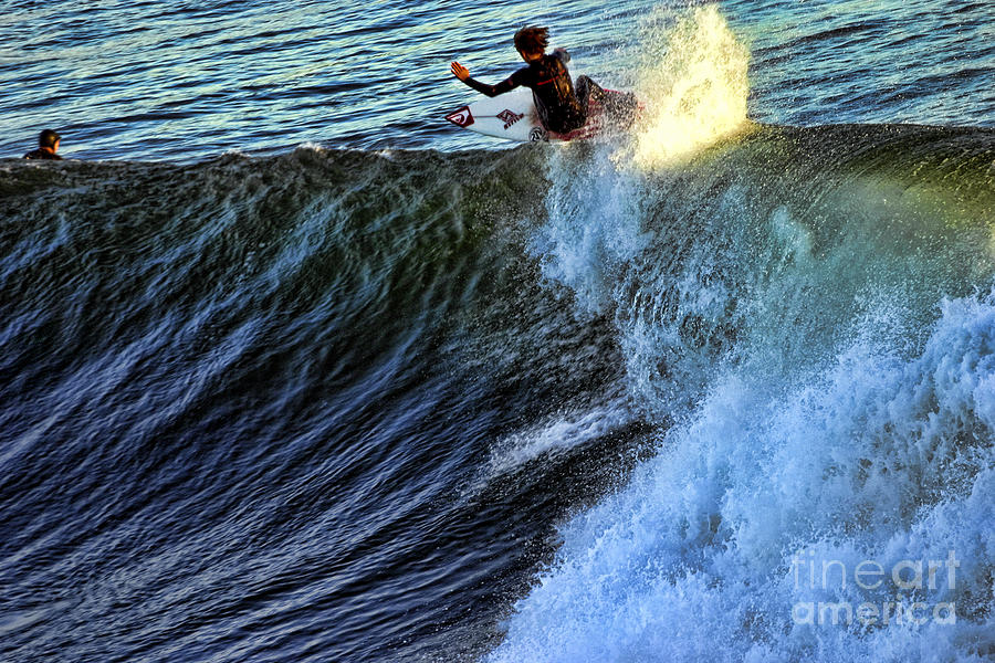 Surfing Santa Cruz Photograph by Chuck Kuhn