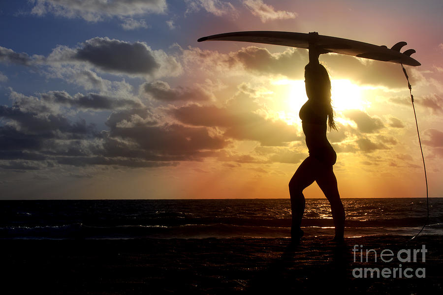 Surfing Silhouette Photograph by Anthony Totah