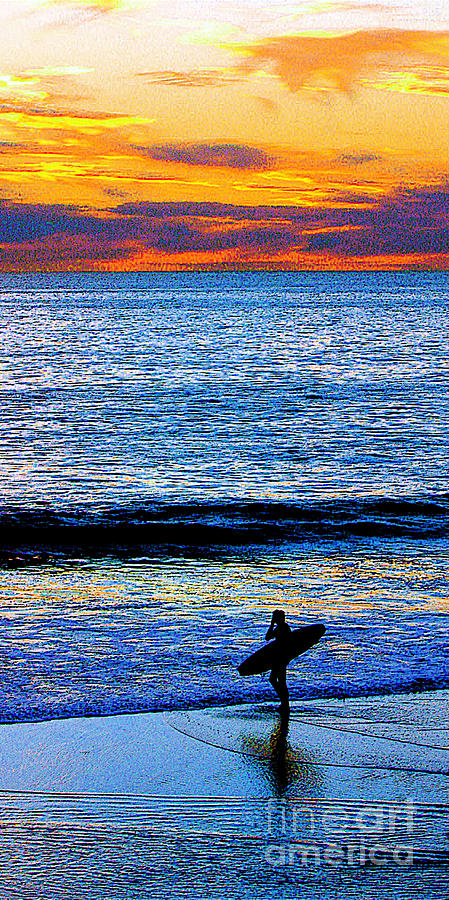 Sunset Photograph - Surfing Sunset by Jerome Stumphauzer