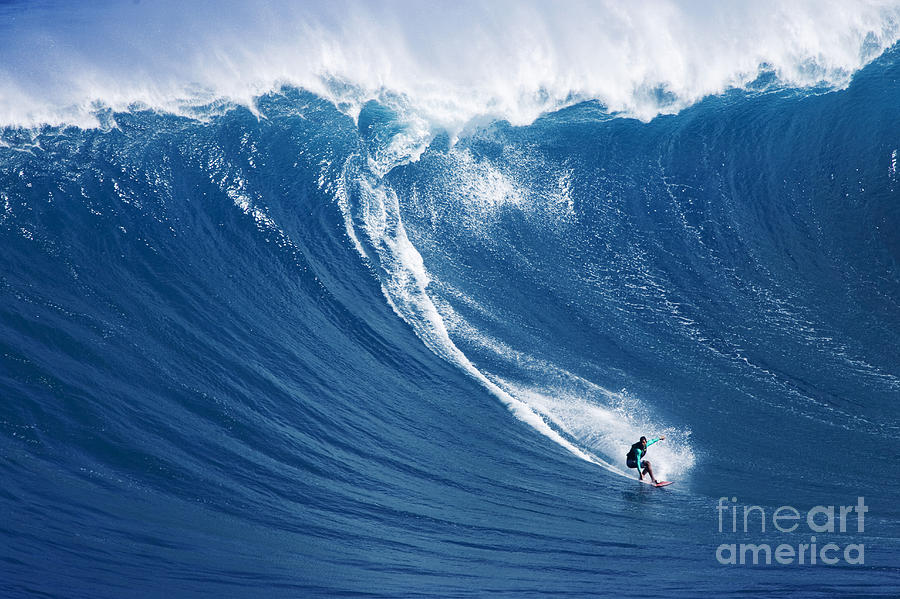 Surfing The Infamous Jaws Photograph by Ron Dahlquist - Printscapes