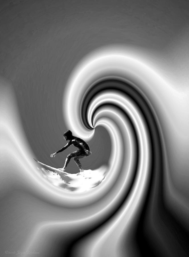 Surfing The Pacific in Black and White Photograph by Joyce Dickens