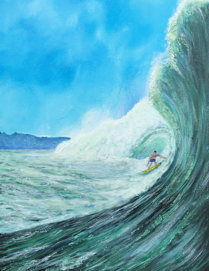 Surfing Painting by Tony Rodriguez