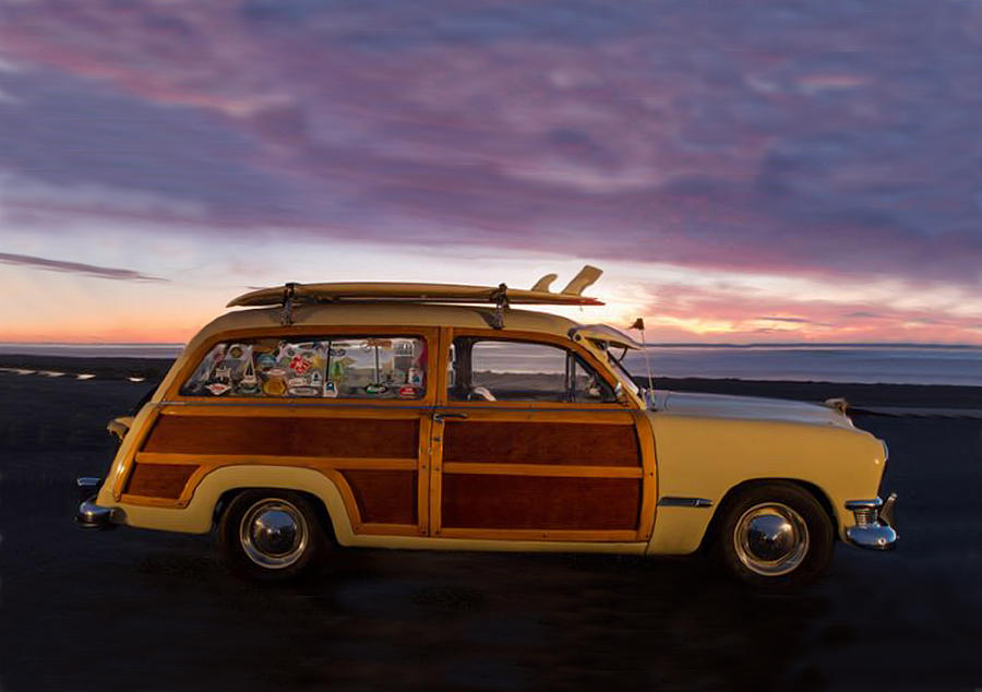 Surfing Woodie Stationwagon Photograph by Sandi OReilly