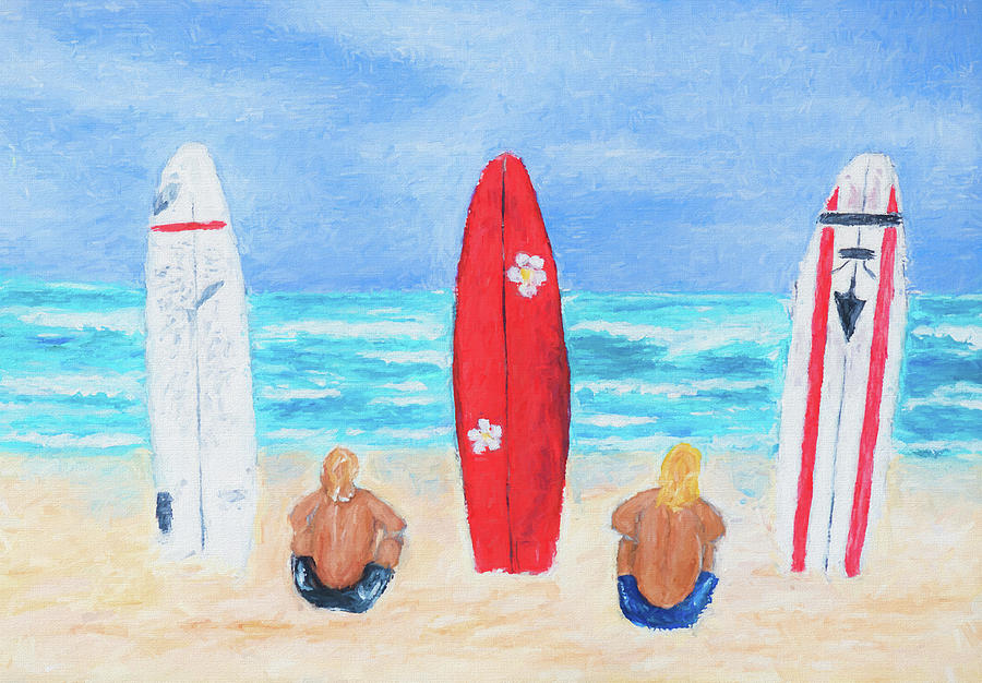 Surfs Up 2 Painting by Laura Richards