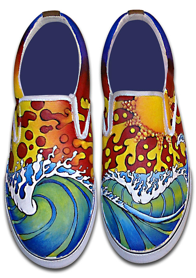 Shoes Painting - Surfs Up by Adam Johnson