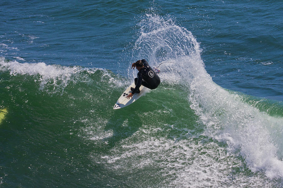 Surfs Up at West Cliff, Santa Cruz Photograph by Gary Dance