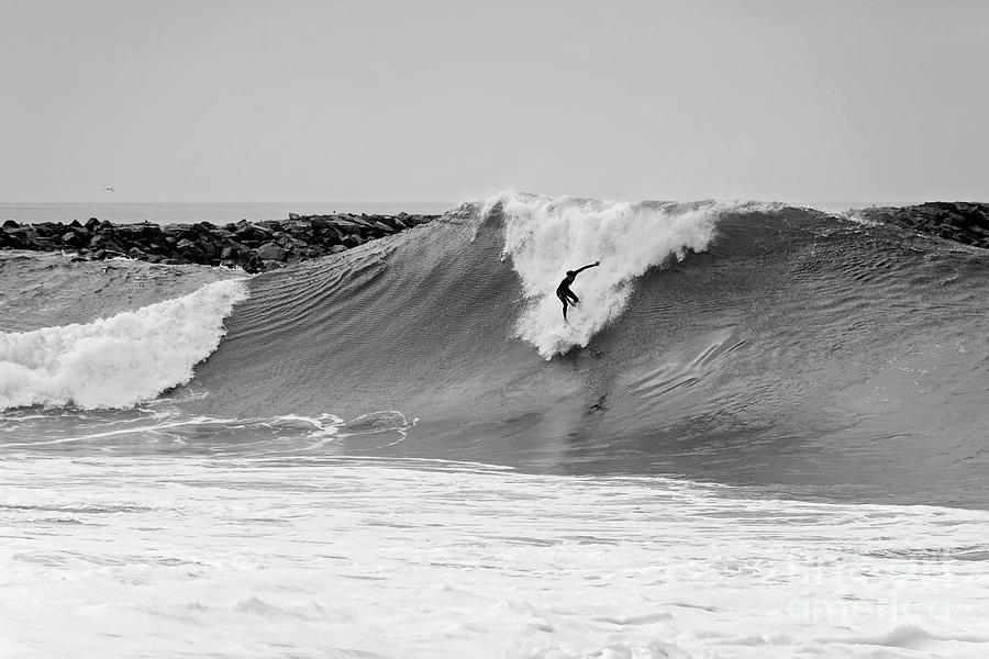 Black And White Photograph - Surfs Up BW by Eddie Yerkish