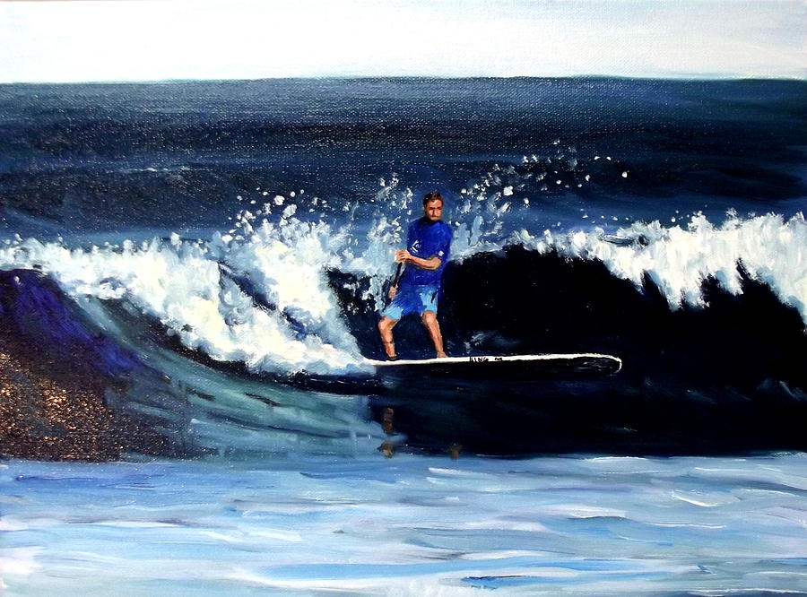 Surfing Painting - Surfs Up by Jerry Spangler