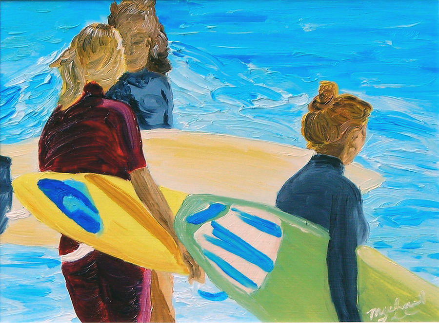 Surfing Painting - Surfs Up by Michael Lee